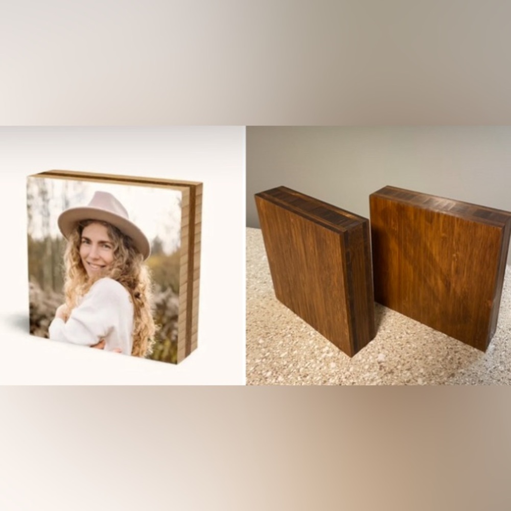 Photo mounting blocks, red mahogany color.